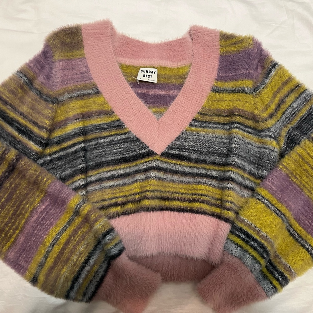Aritzia Sunday Best Colorful Stripped Sweater